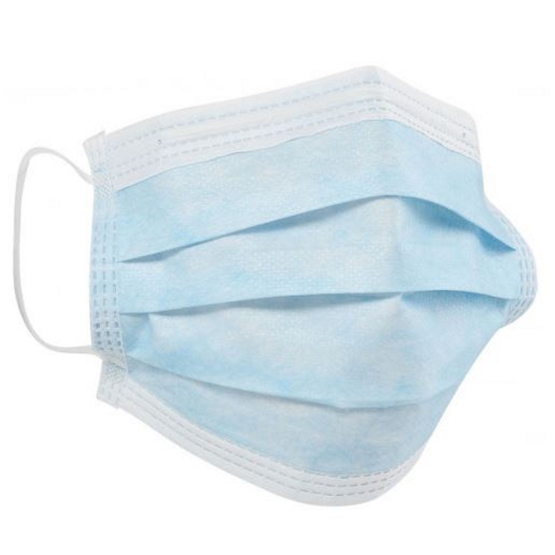 OP-Maske Mundschutz, 3-lagig, blau, mit Gummi (50 Stück)
