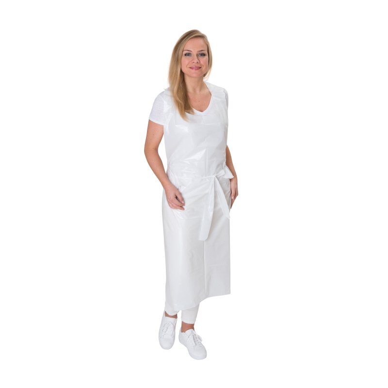 PE-Schürzen 120 x 75 cm, im Staubschutzspender zum Aufhängen 35 µ (50 Stück)
